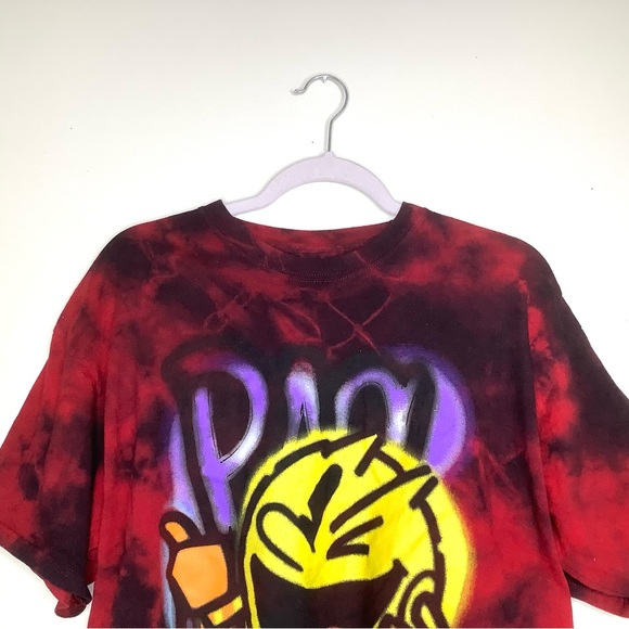 < Cropped Tie Dye Pac Man Tee > - Picture 2 of 3